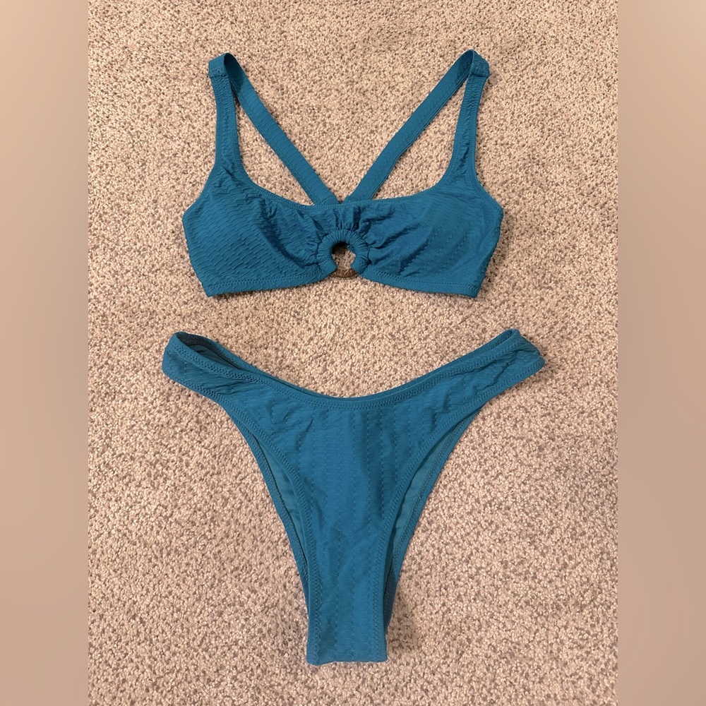 Cupshe Women's Size Small Blue Bikini Swimsuit